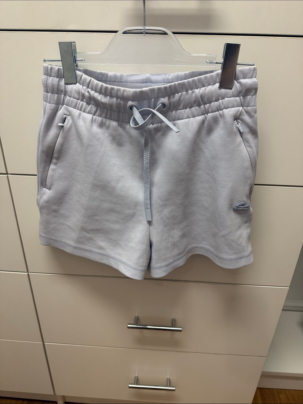 Lacoste Light Gray Drawstring Athletic Shorts